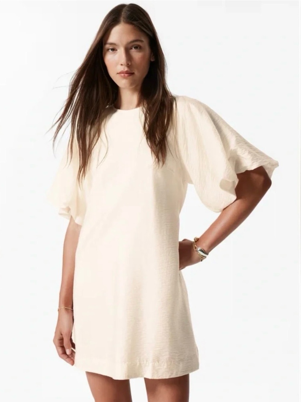 & Other Stories Blush Cream Satin Top